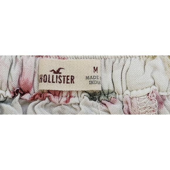 Hollister White Pink Floral Print Ruffled Hem Mini Skirt Medium Lightweight - Picture 3 of 4